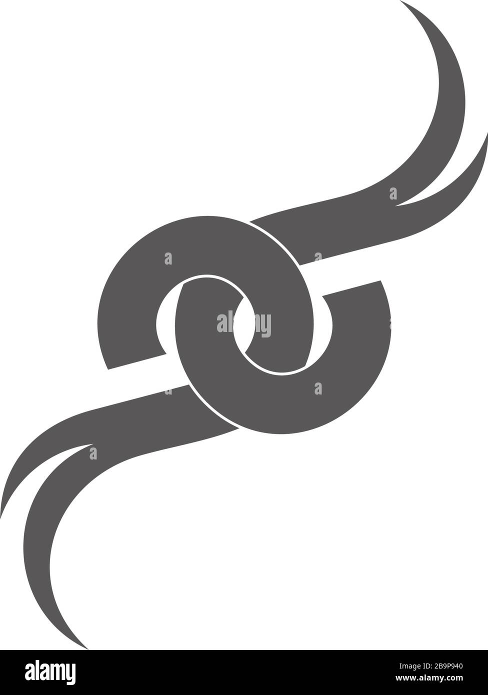 linked wings flat curves fly logo vector Stock Vector