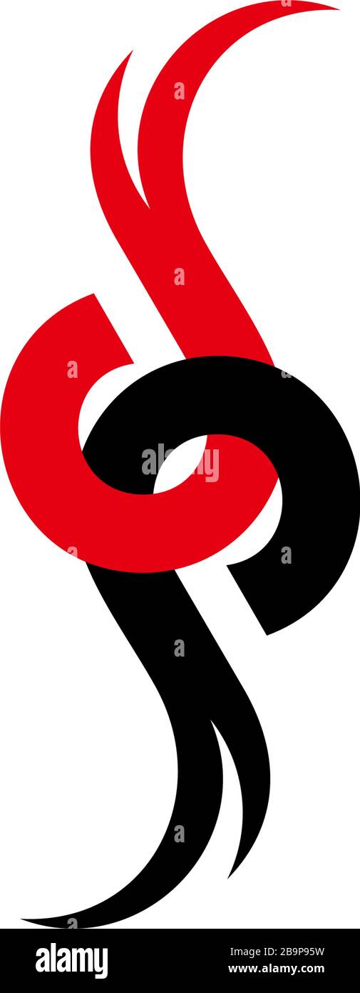 letter dp linked leather shape colorful logo vector Stock Vector