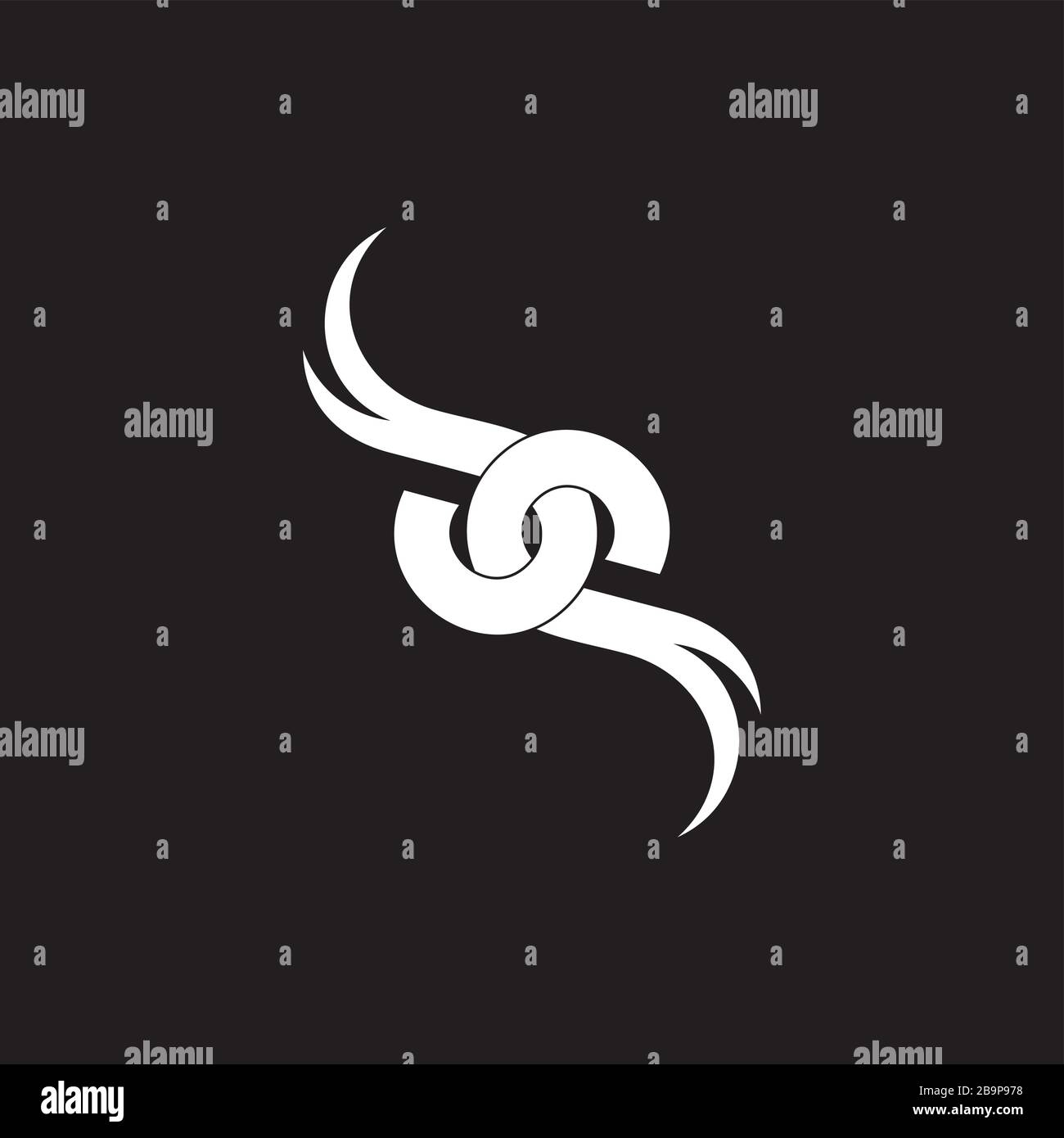linked wings flat curves fly overlapping logo vector Stock Vector