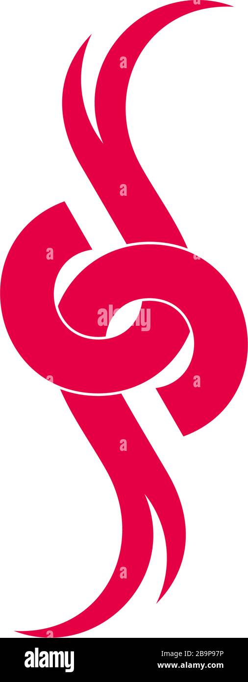 letter dp curves linked overlap logo vector Stock Vector