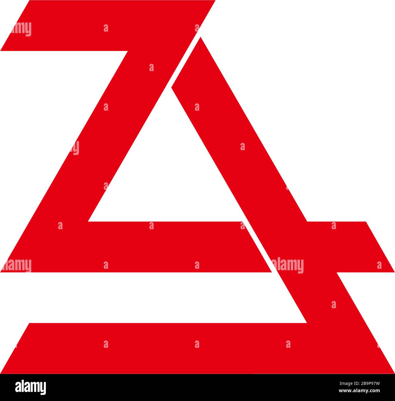 abstract letter za geometric overlapping line logo vector Stock Vector