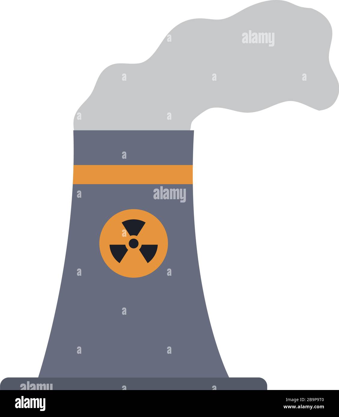 nuclear power plant icon over white background, flat style, vector ...