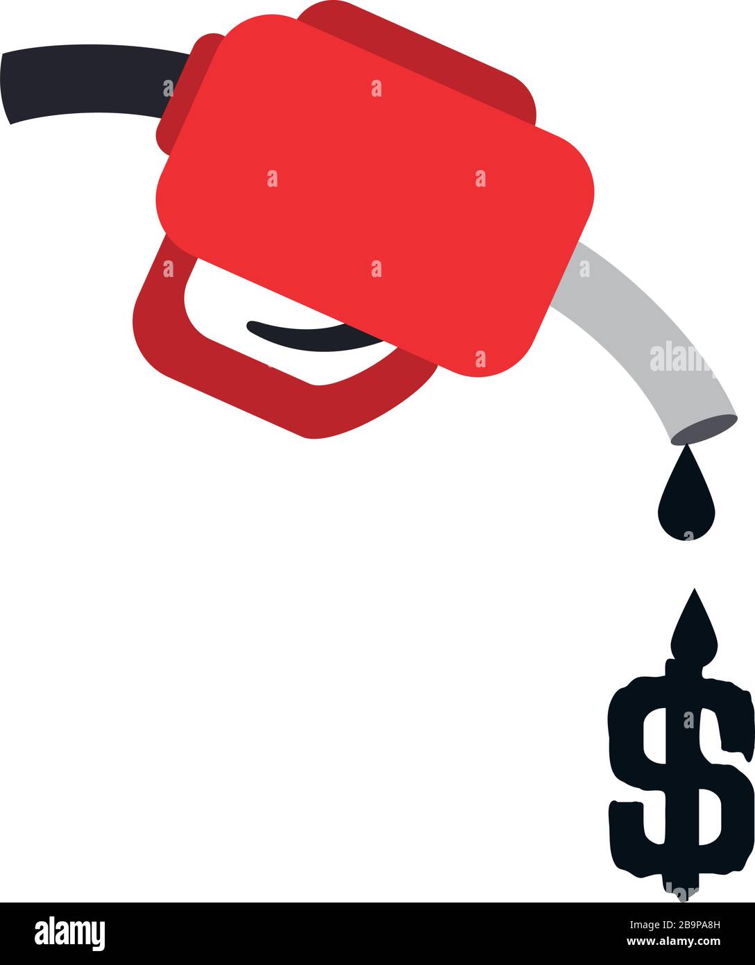 oil nozzle with money symbol icon over white background, flat style ...