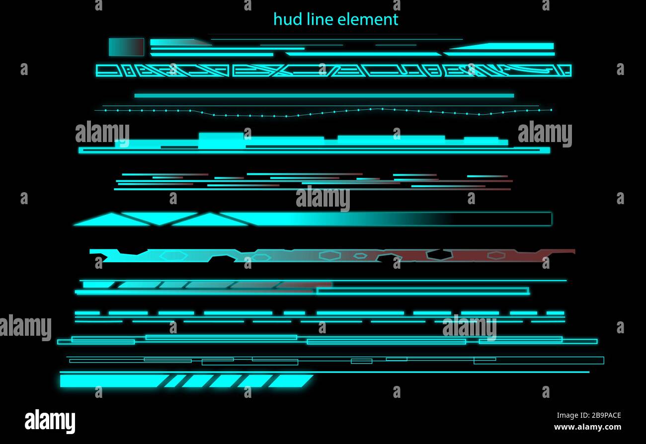 Hud Line Element,Futuristic Sci Fi Modern User Interface,head up display Stock Photo