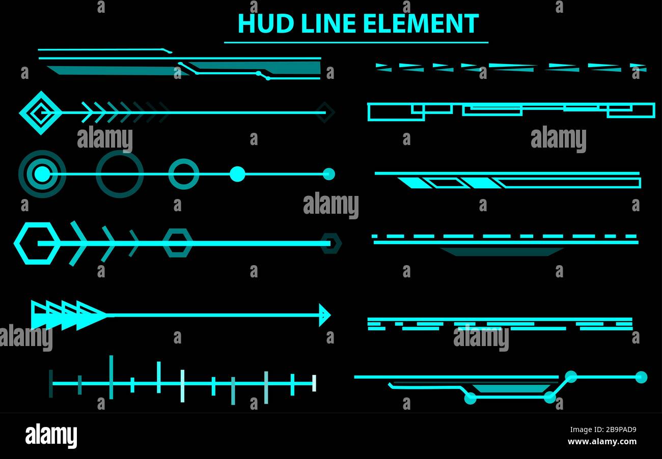 Hud Line Element,Futuristic Sci Fi Modern User Interface,head up display Stock Photo