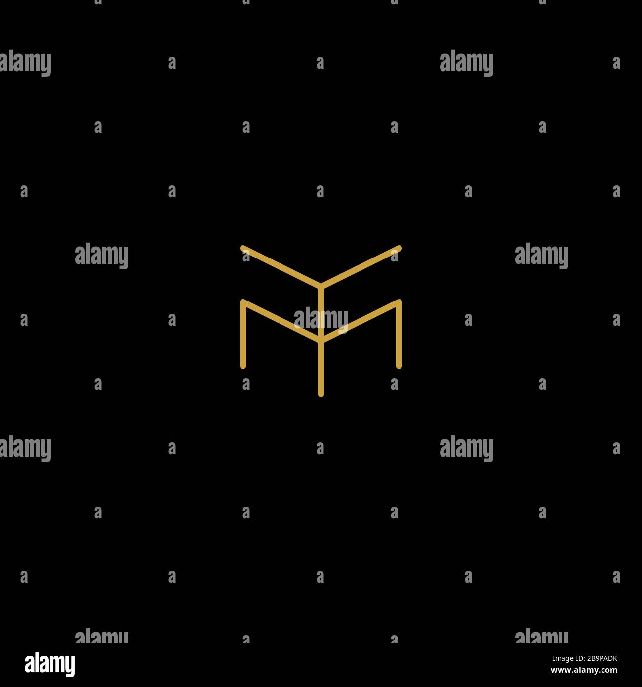 Letter YM MY M Monogram Logo Design Minimal Stock Vector