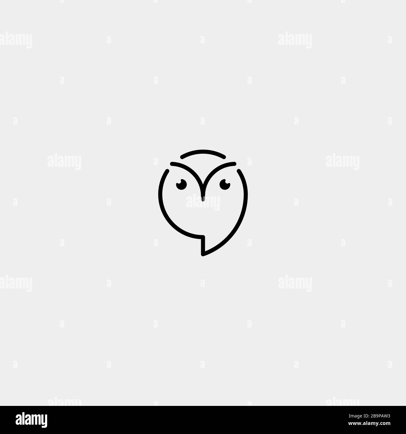 Owl Chat Bubble Logo Template Design Illustration Stock Vector