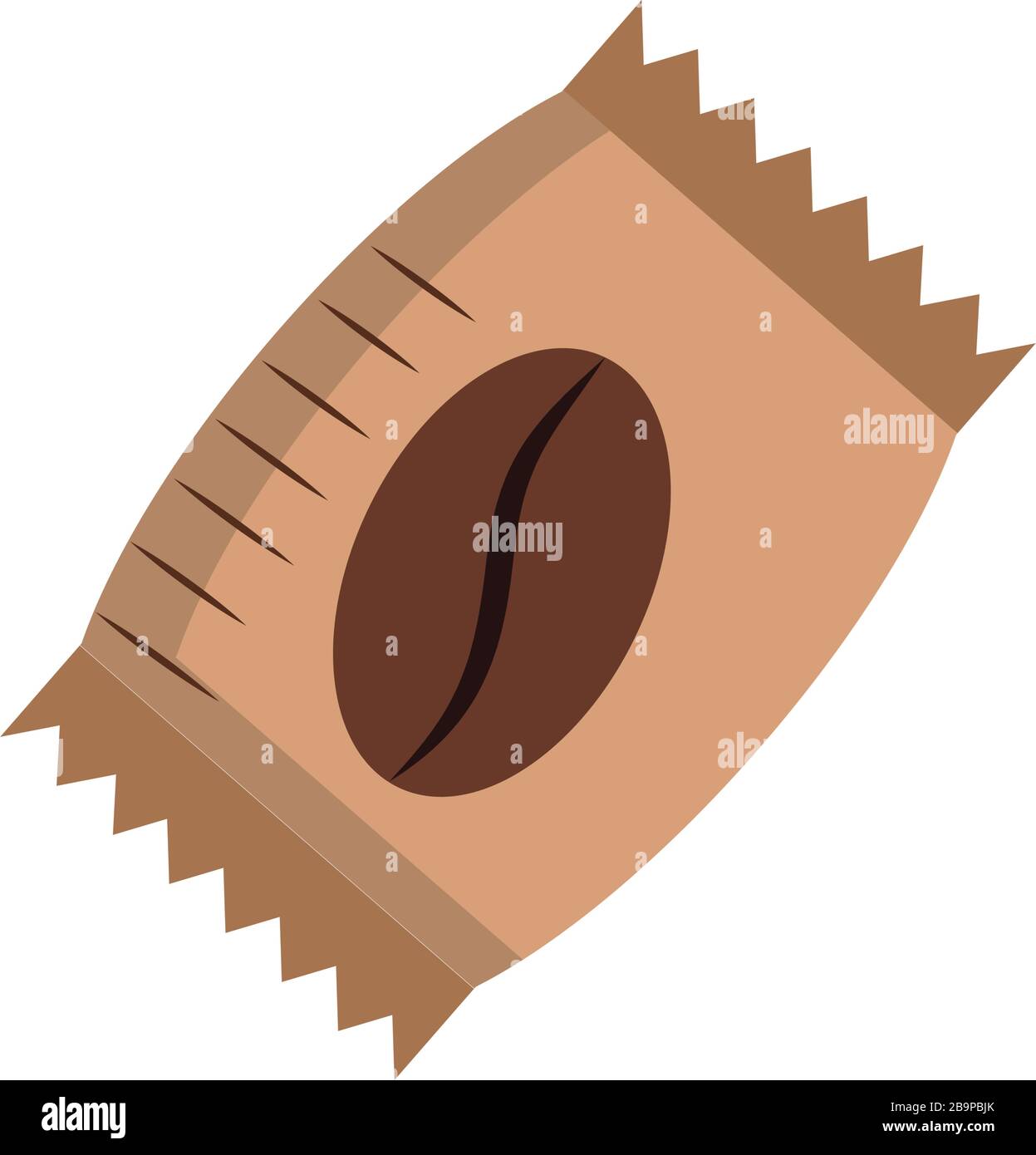 Coffee bean bag flat style icon design of time drink breakfast beverage