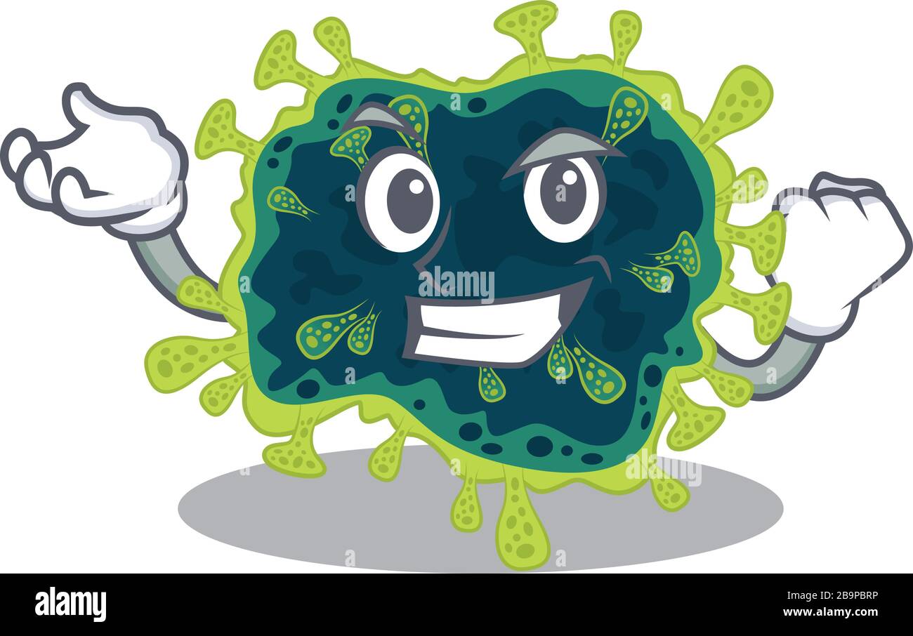 beta coronavirus cartoon character style with happy face Stock Vector