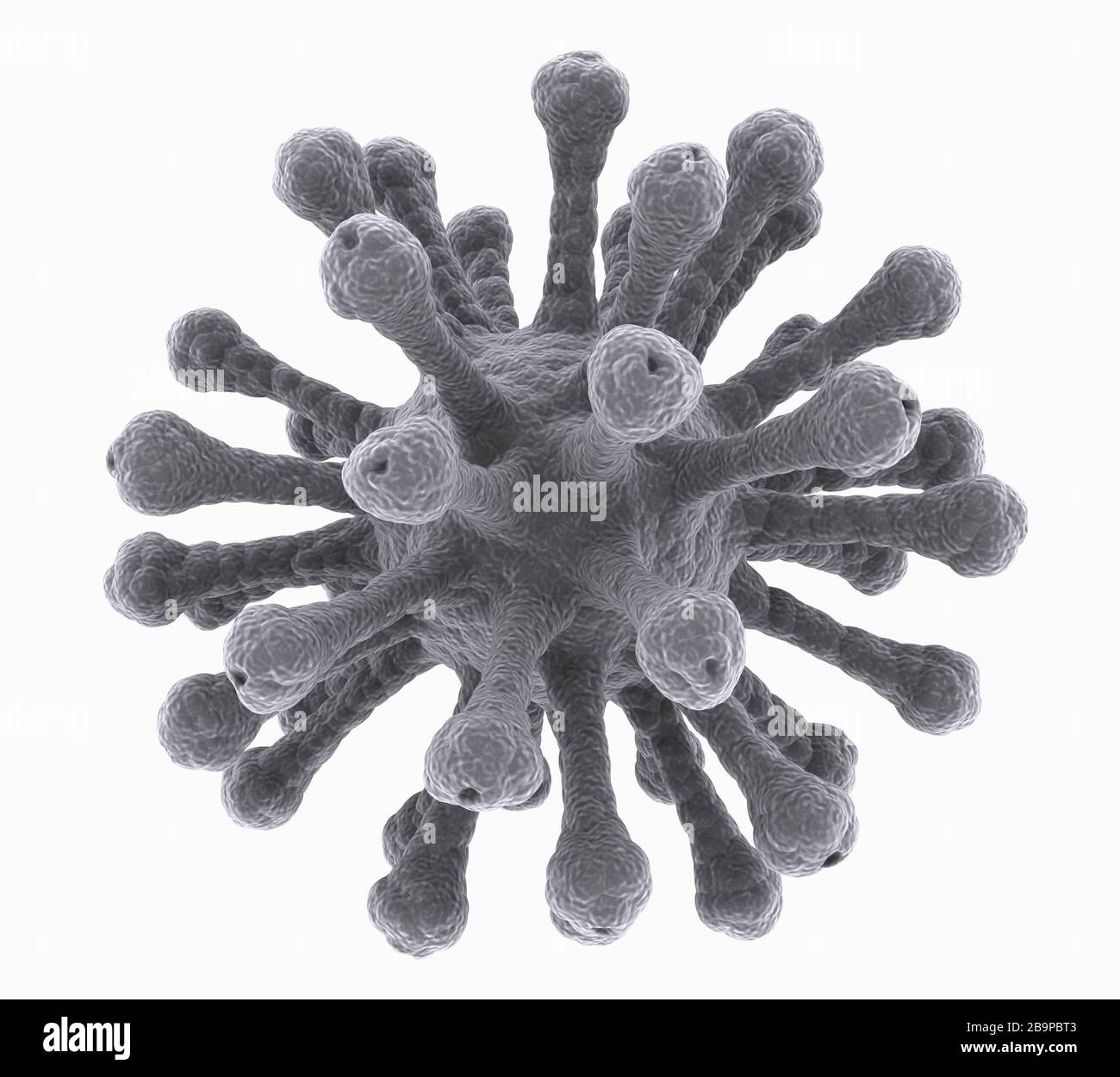 isolated microscopic image of virus Stock Photo