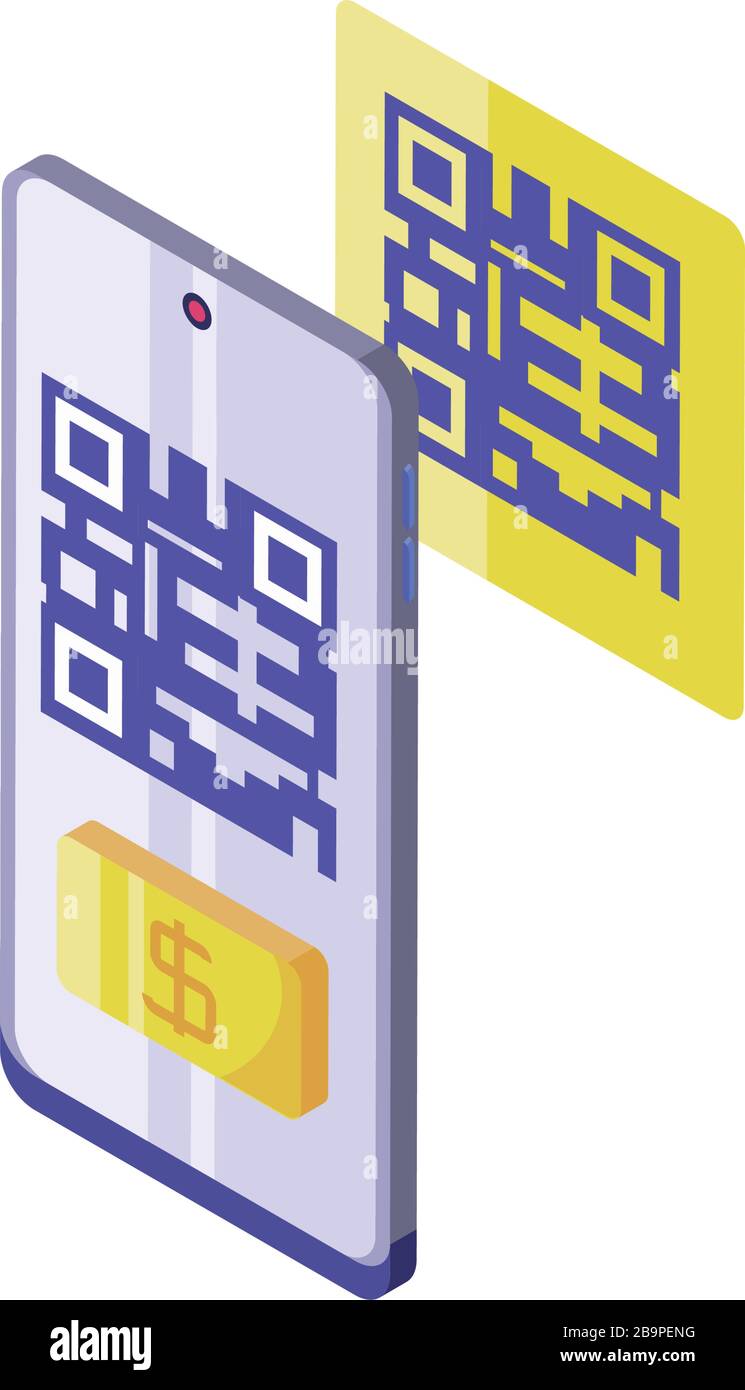 smartphone scanning QR-code on white background vector illustration design Stock Vector