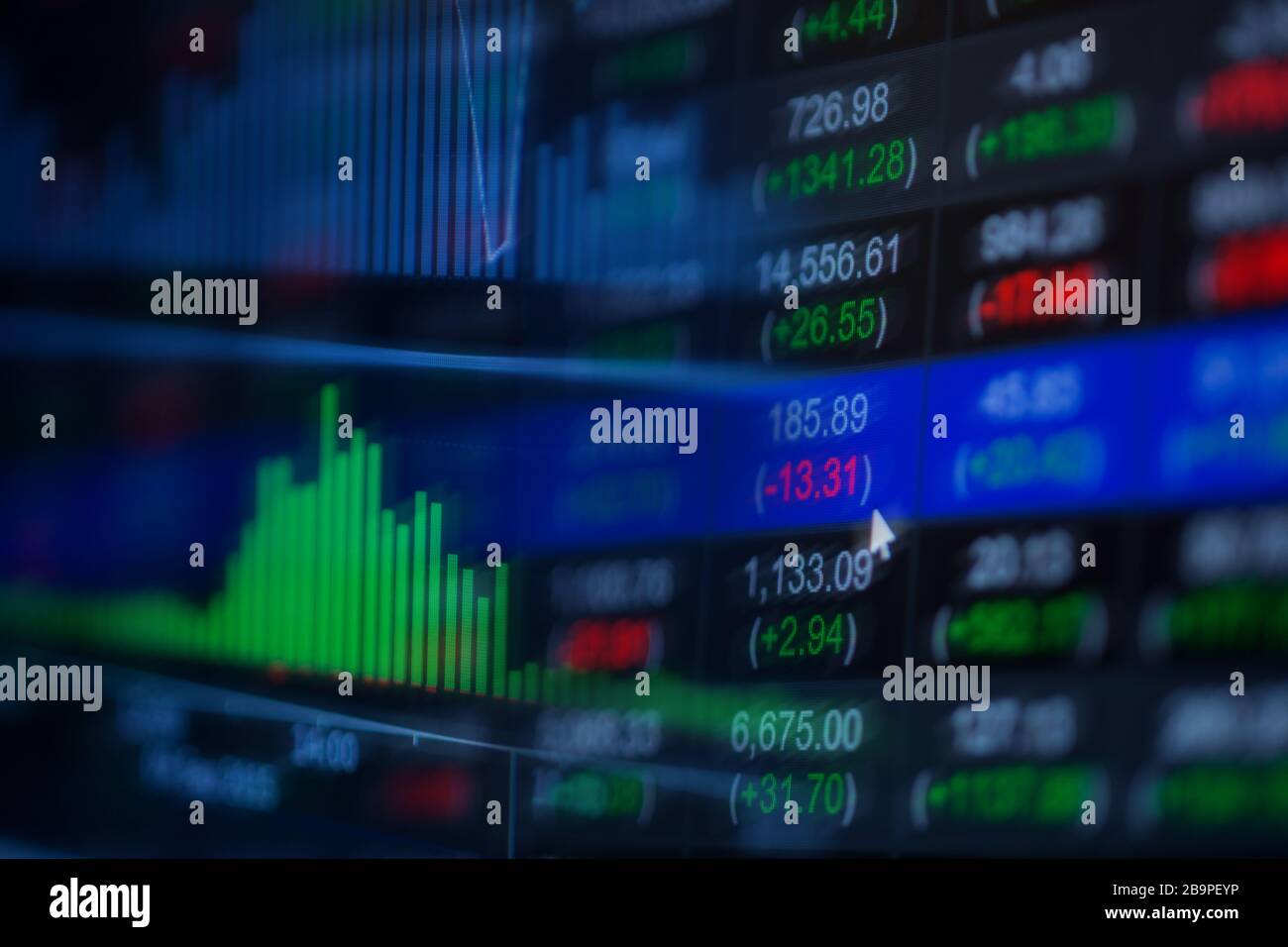 Stock market chart,Stock market data on LED display concept Stock Photo ...