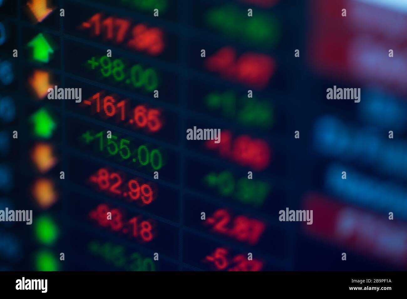 Stock market chart,Stock market data on LED display concept Stock Photo ...