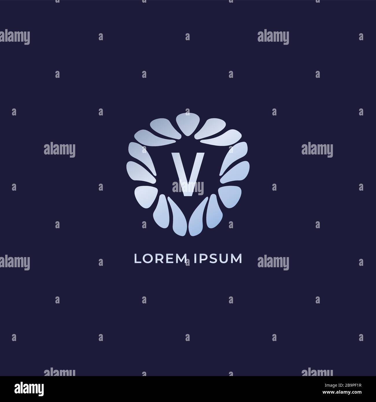 Letter V Alphabetic logo design template. Luxury decorative alphabet ...