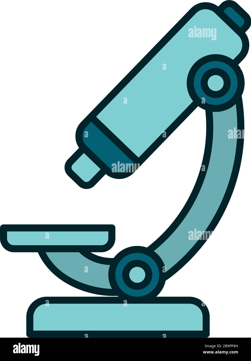 Microscope line and fill style icon design, Chemistry science ...