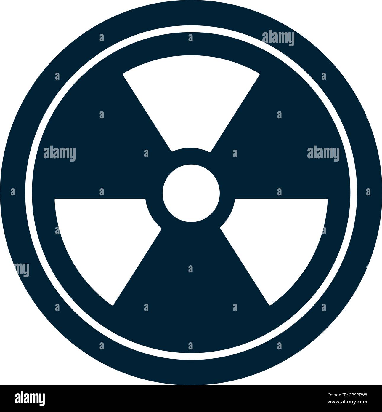 nuclear symbol icon over white background, silhouette style, vector ...