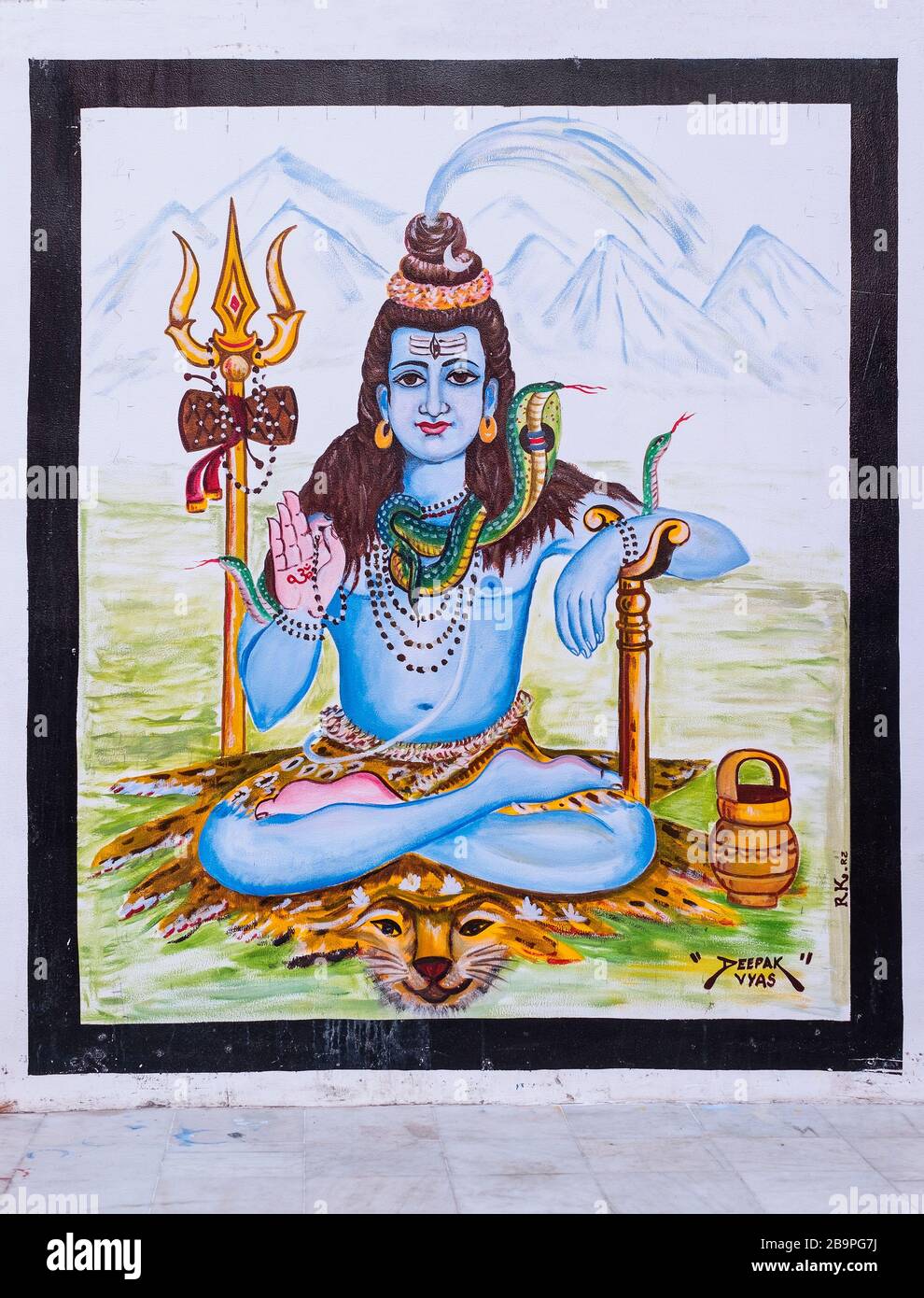 Shiva mural Jodhpur Rajasthan India Stock Photo