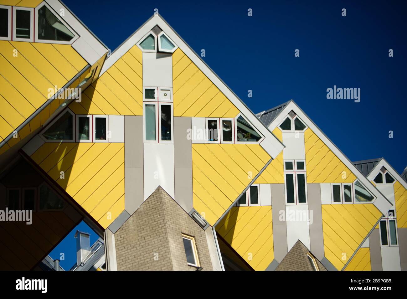 Square living buildings in Rotterdam Stock Photo