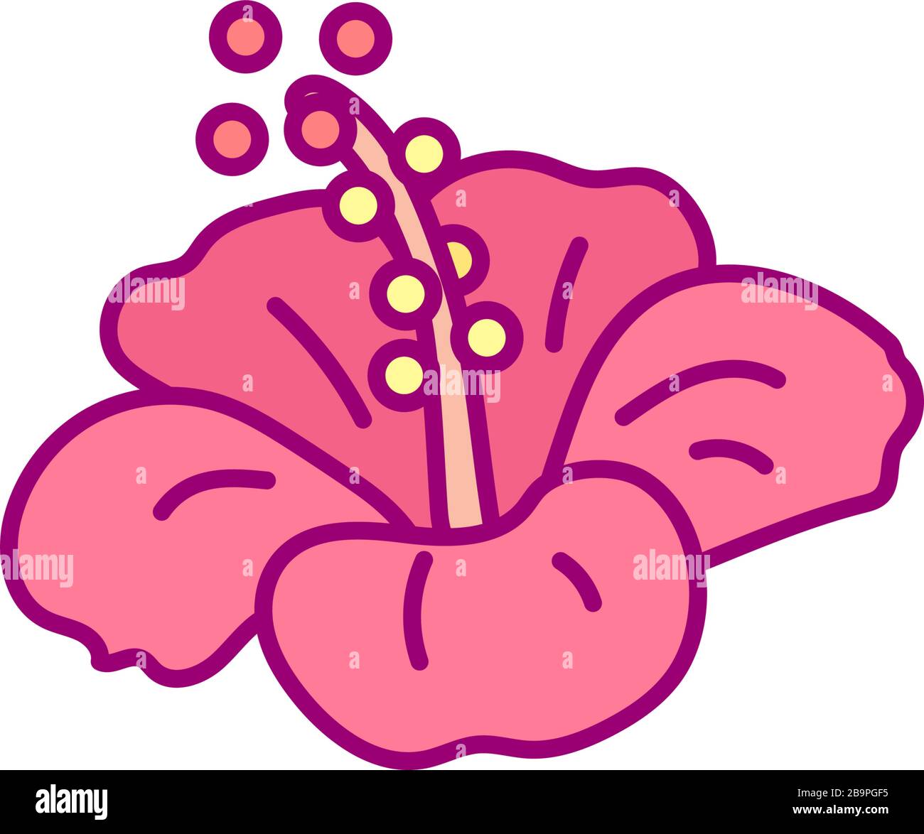 vector handdrawn cute plant clip art exotic flower Stock Vector Image