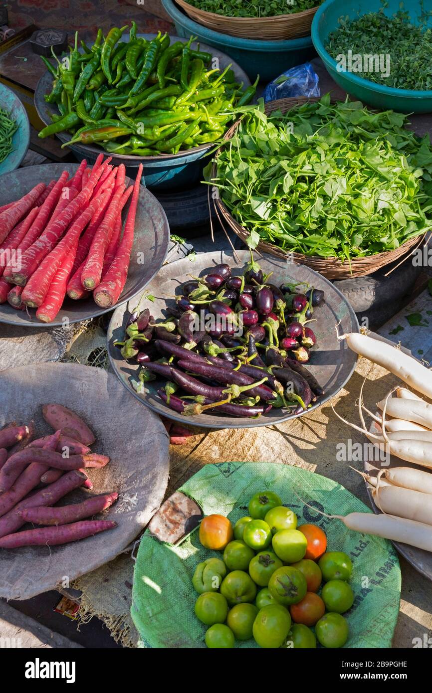 Vegetable market Old City Jodhpur Rajasthan India Stock Photo