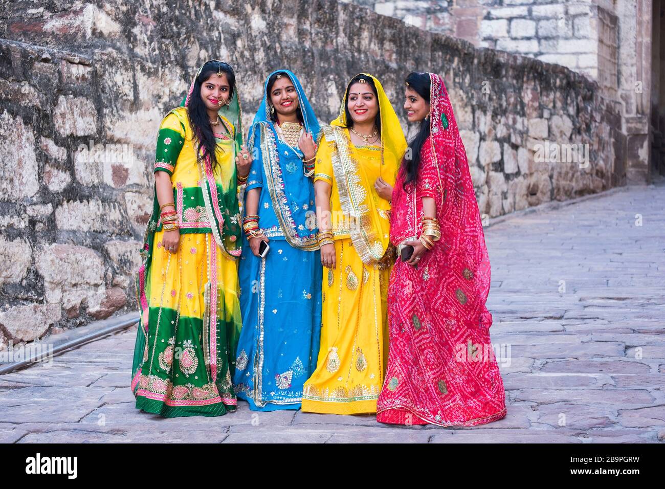Indian ladies Mehrangarh Fort Jodhpur Rajasthan India Stock Photo - Alamy