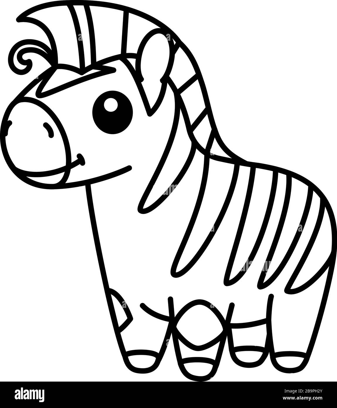 Vector Cute Baby Zebra Kids Coloring Book Page Stock Vector Image Art Alamy