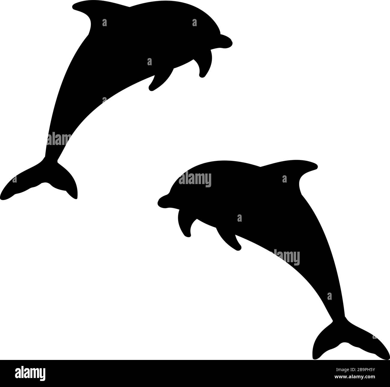 vector cartoon animal clip art bottlenose dolphins Stock Vector