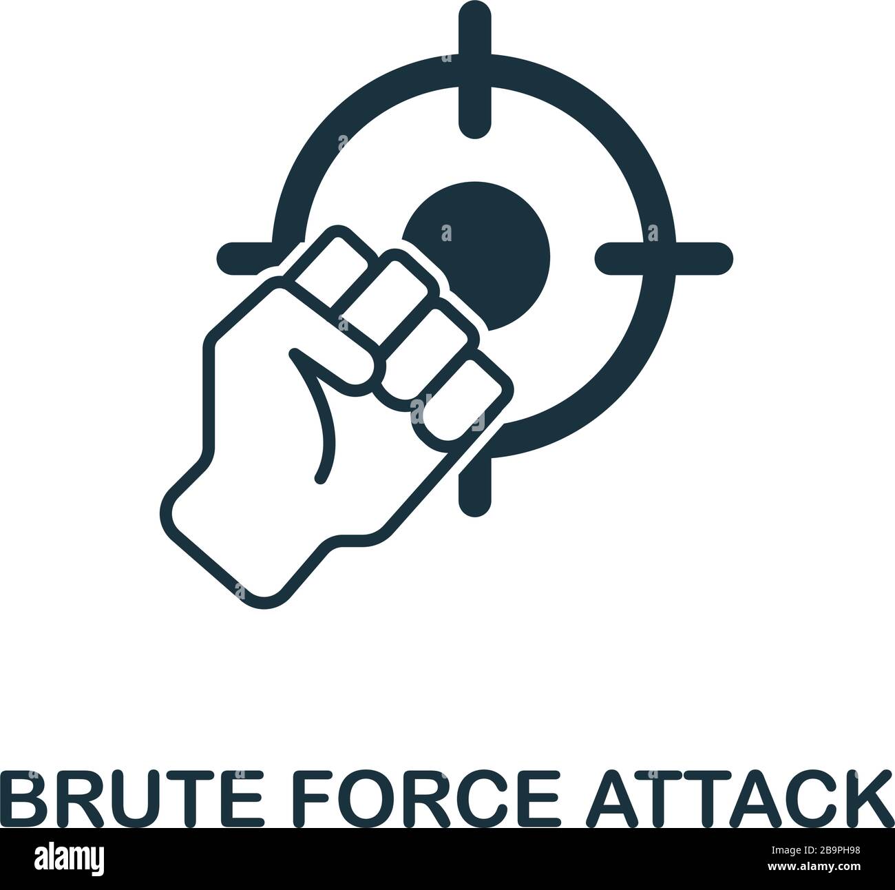 Brute Force Attack icon from banned internet collection. Simple line Brute Force Attack icon for templates, web design and infographics Stock Vector