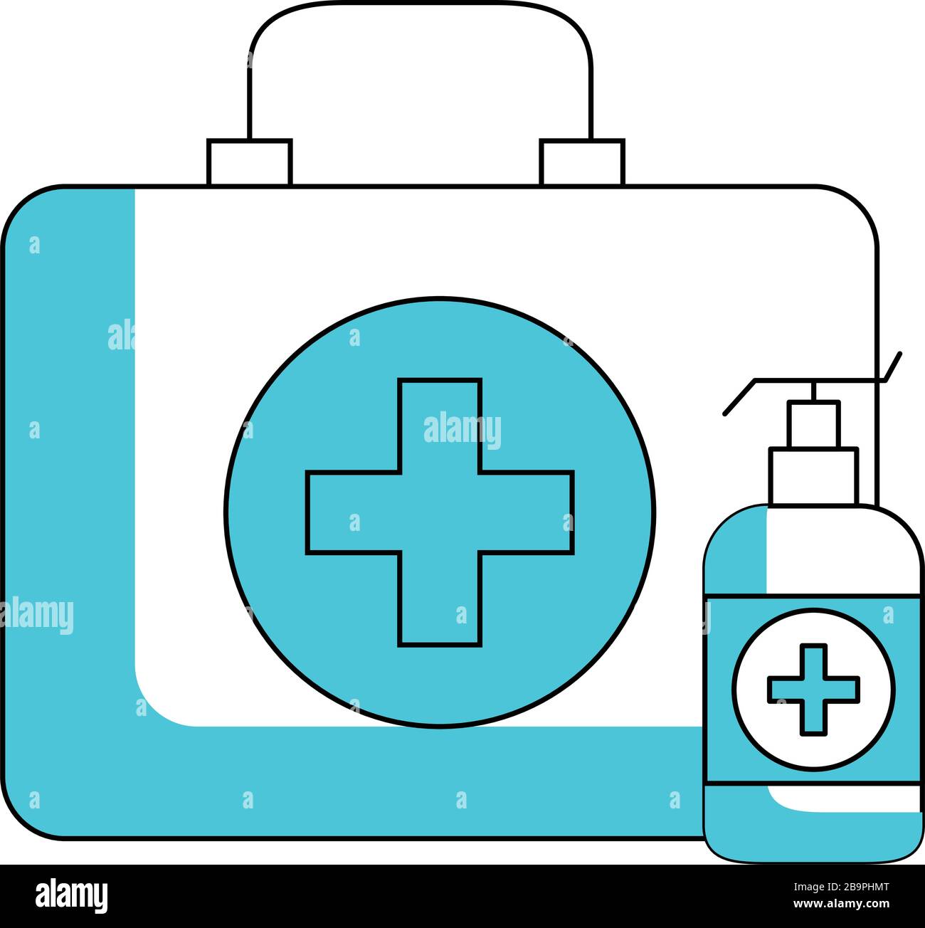 antibacterial soap bottle with first aid kit Stock Vector Image & Art