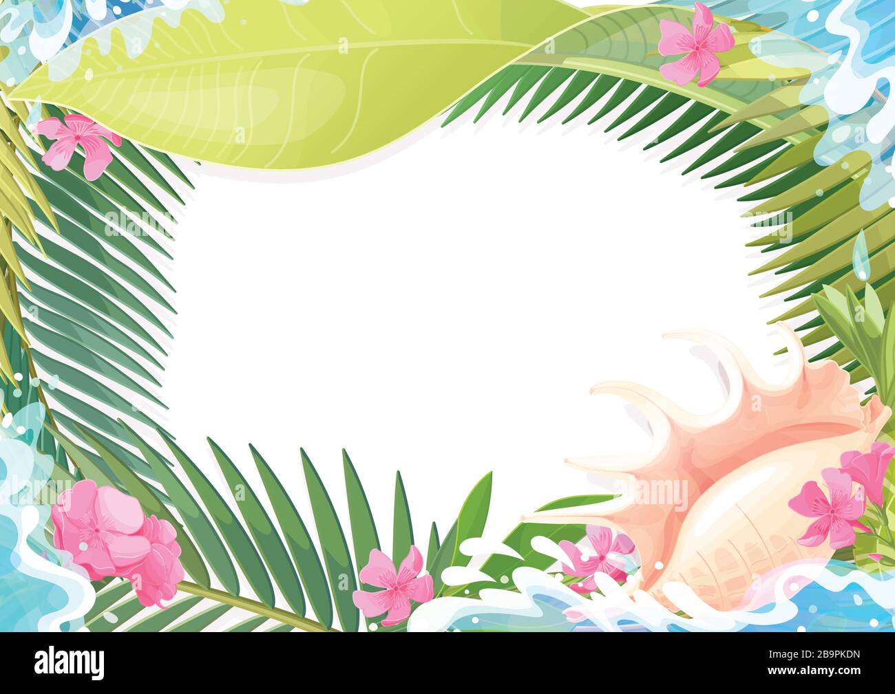 vector tropical sea frame clip art. Summer pattern Stock Vector Image & Art  - Alamy