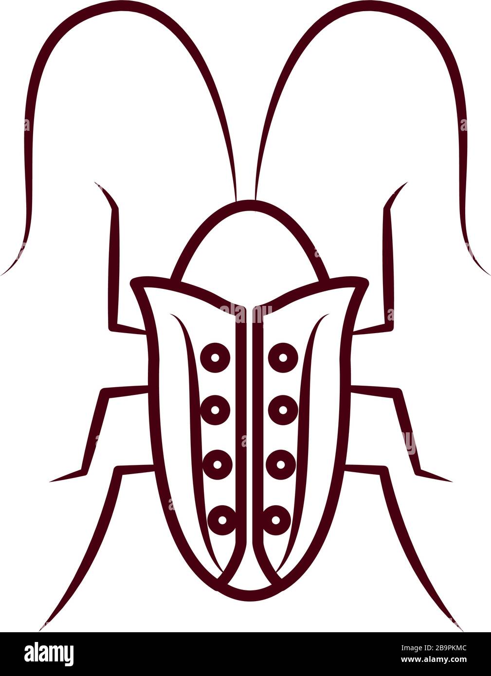 cockroach icon over white background, line style, vector illustration ...