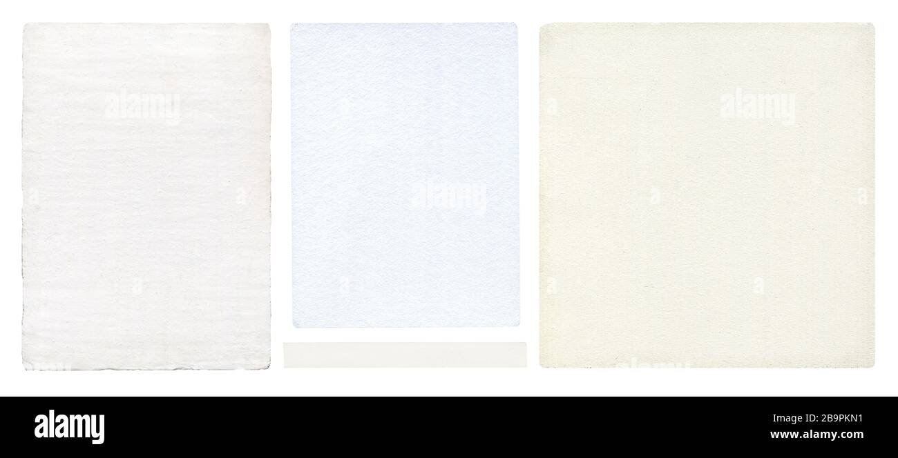 White plywood set isolated on white background. Plywood canvas isolated