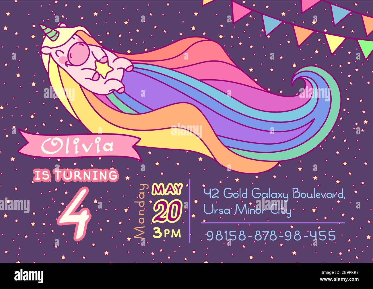 vector Unicorn template save the date concept art Stock Vector Image & Art Alamy