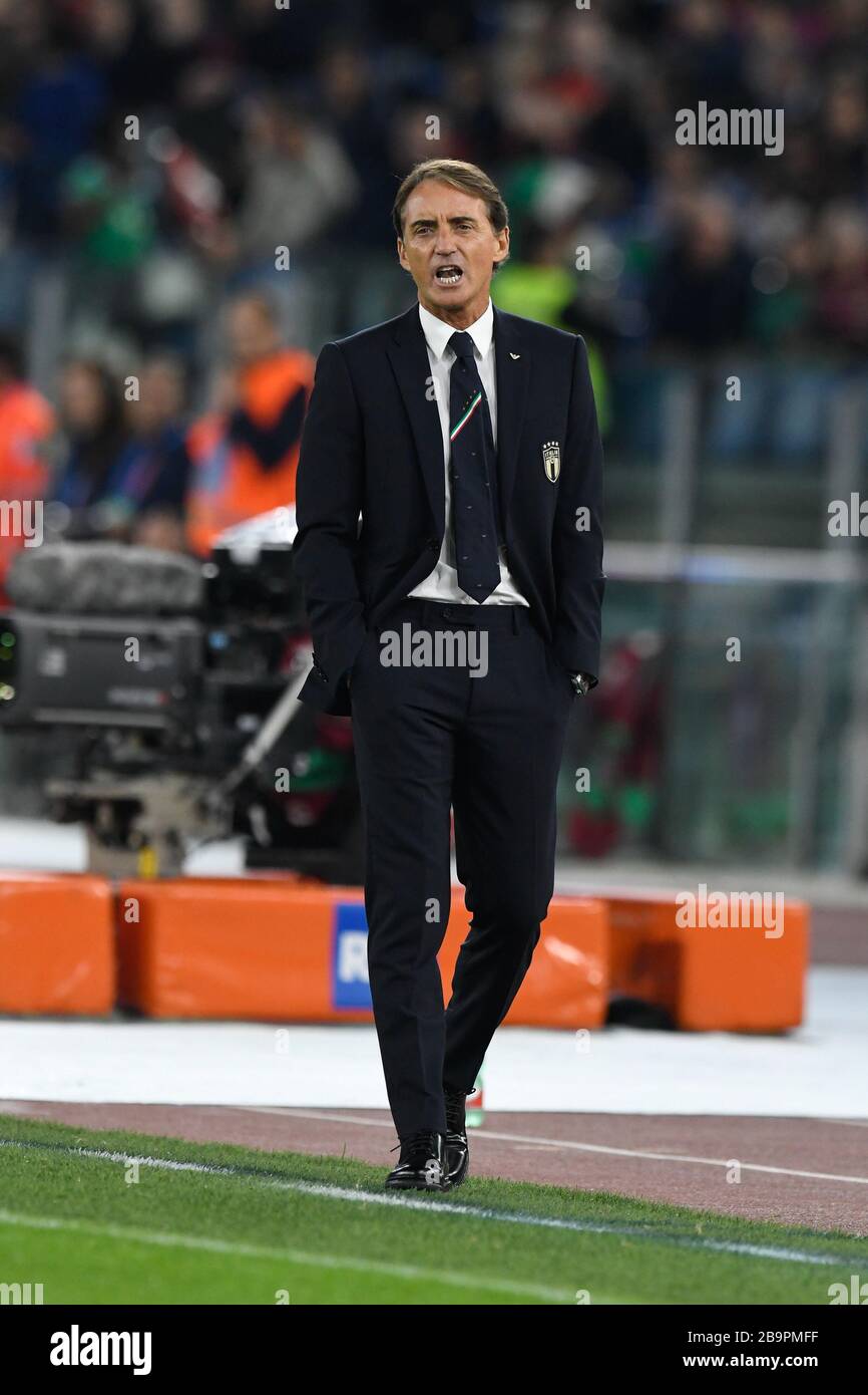 roberto mancini coach Italy during Italy soccer national team season  2019/20, Rome, Italy, 01 Jan 2020, Soccer Italian Football Team Stock Photo  - Alamy