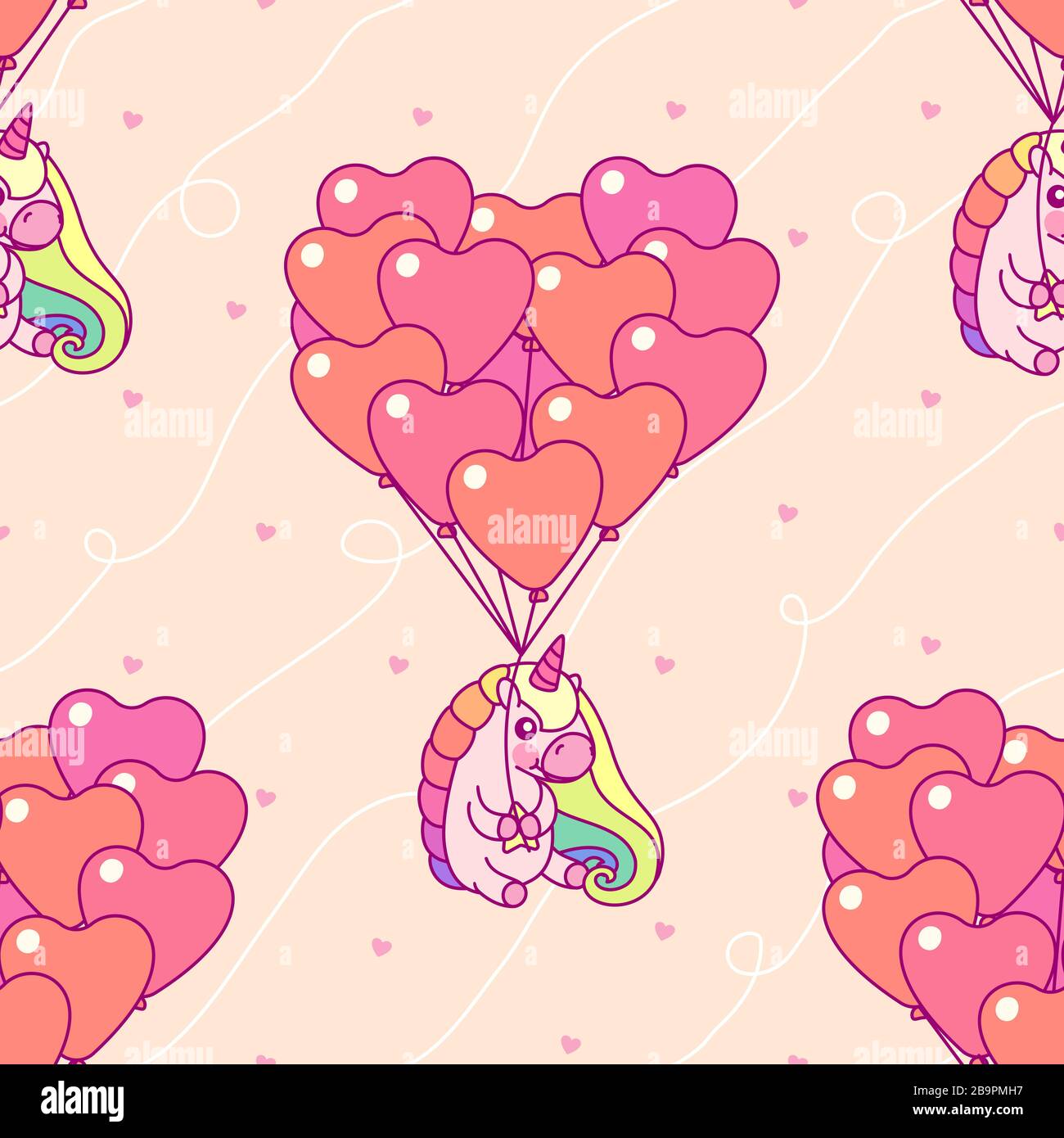 vector rainbow unicorn seamless pattern wall art Stock Vector Image ...