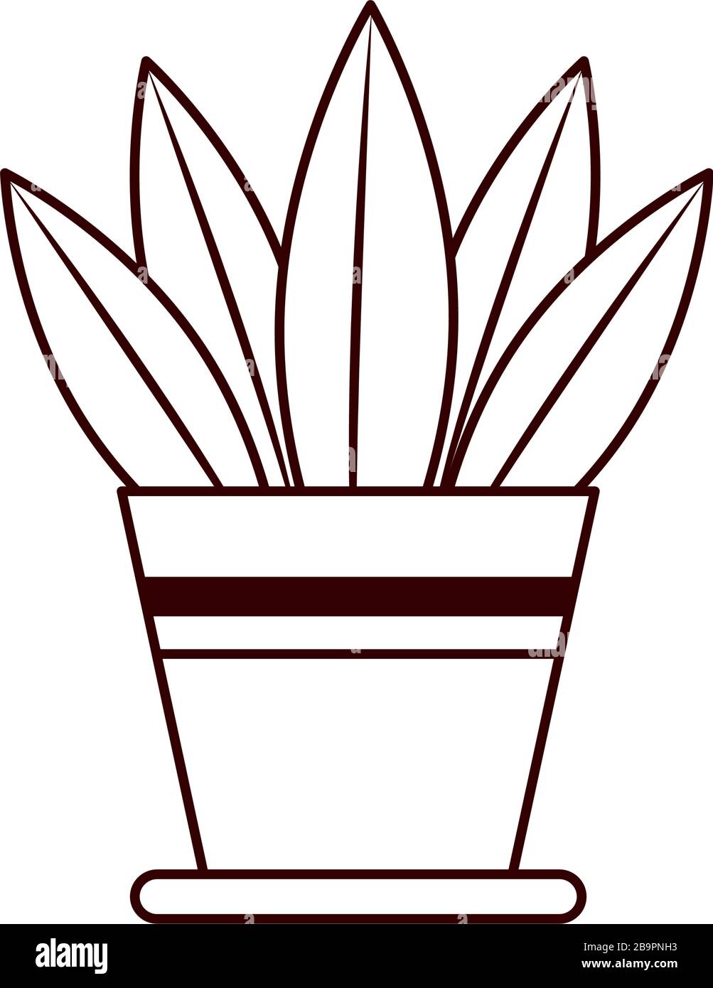 plant inside pot line style icon design of Floral nature garden ...