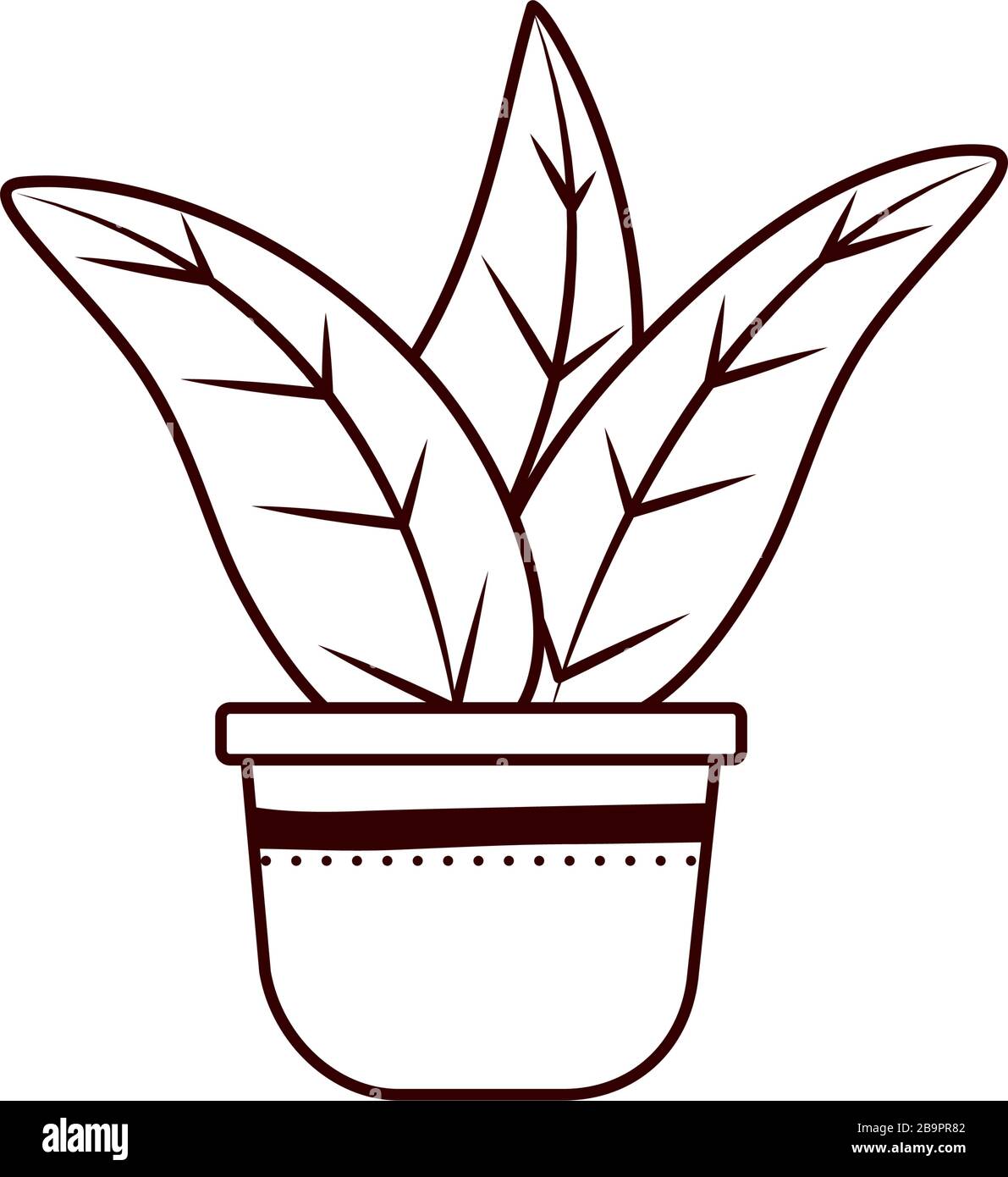 plant inside pot line style icon design of Floral nature garden ...