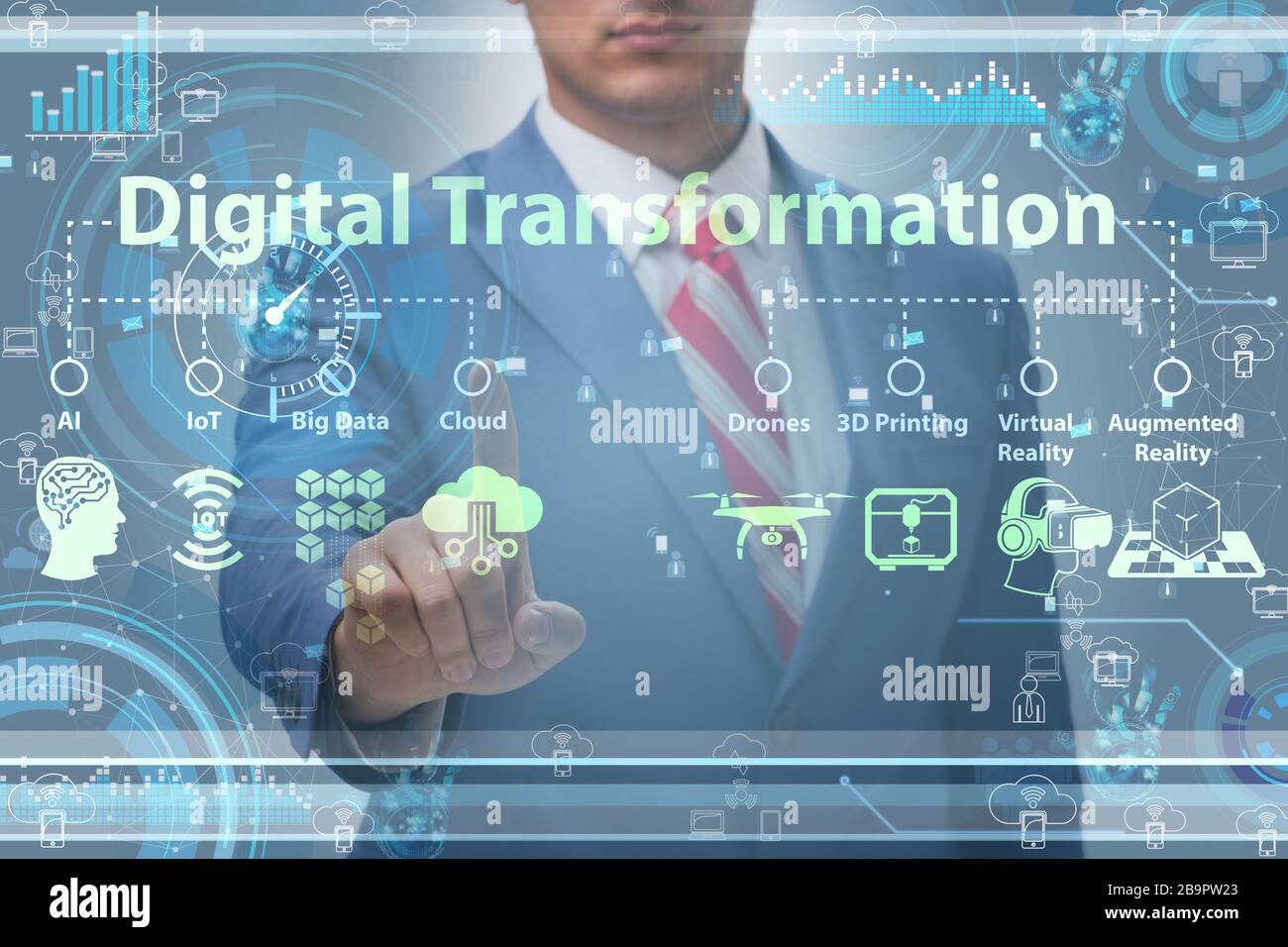 The digital transformation and digitalization technology concept Stock ...