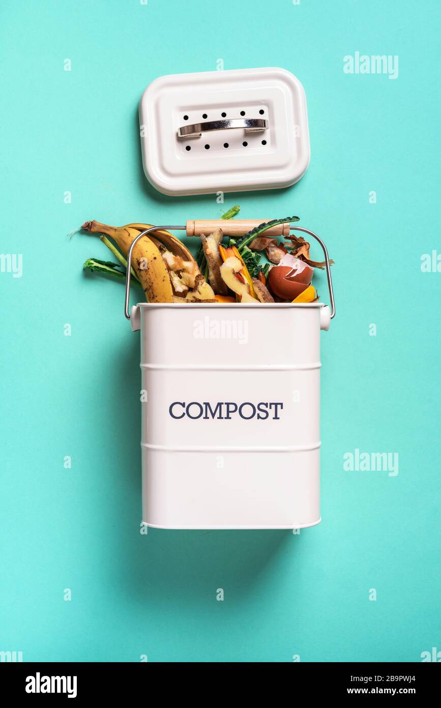 Recycle kitchen waste. Sustainable and zero waste living. Vegetable waste in recycling compost