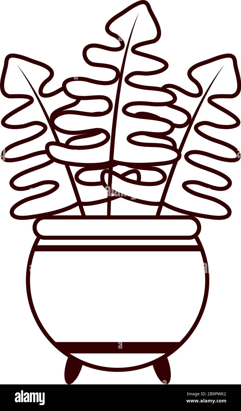plant inside pot line style icon design of Floral nature garden ...