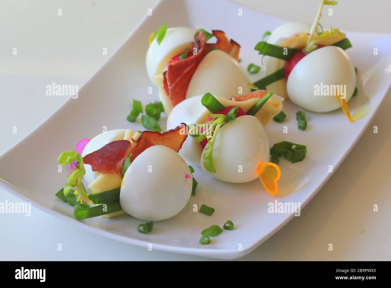 Keto diet . Hard boiled egg, radish , cheese and bacon sandwich