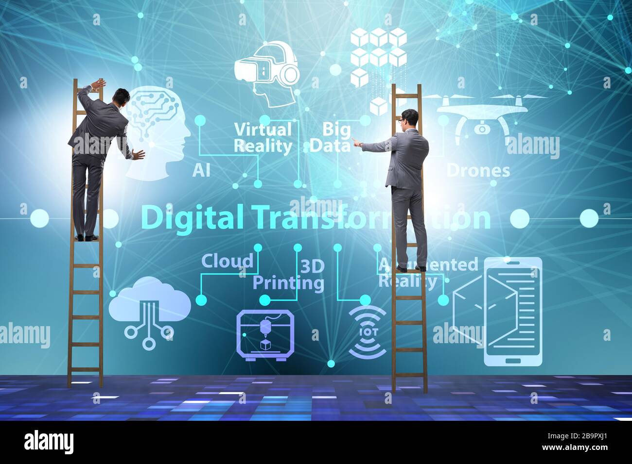 The digital transformation and digitalization technology concept Stock ...