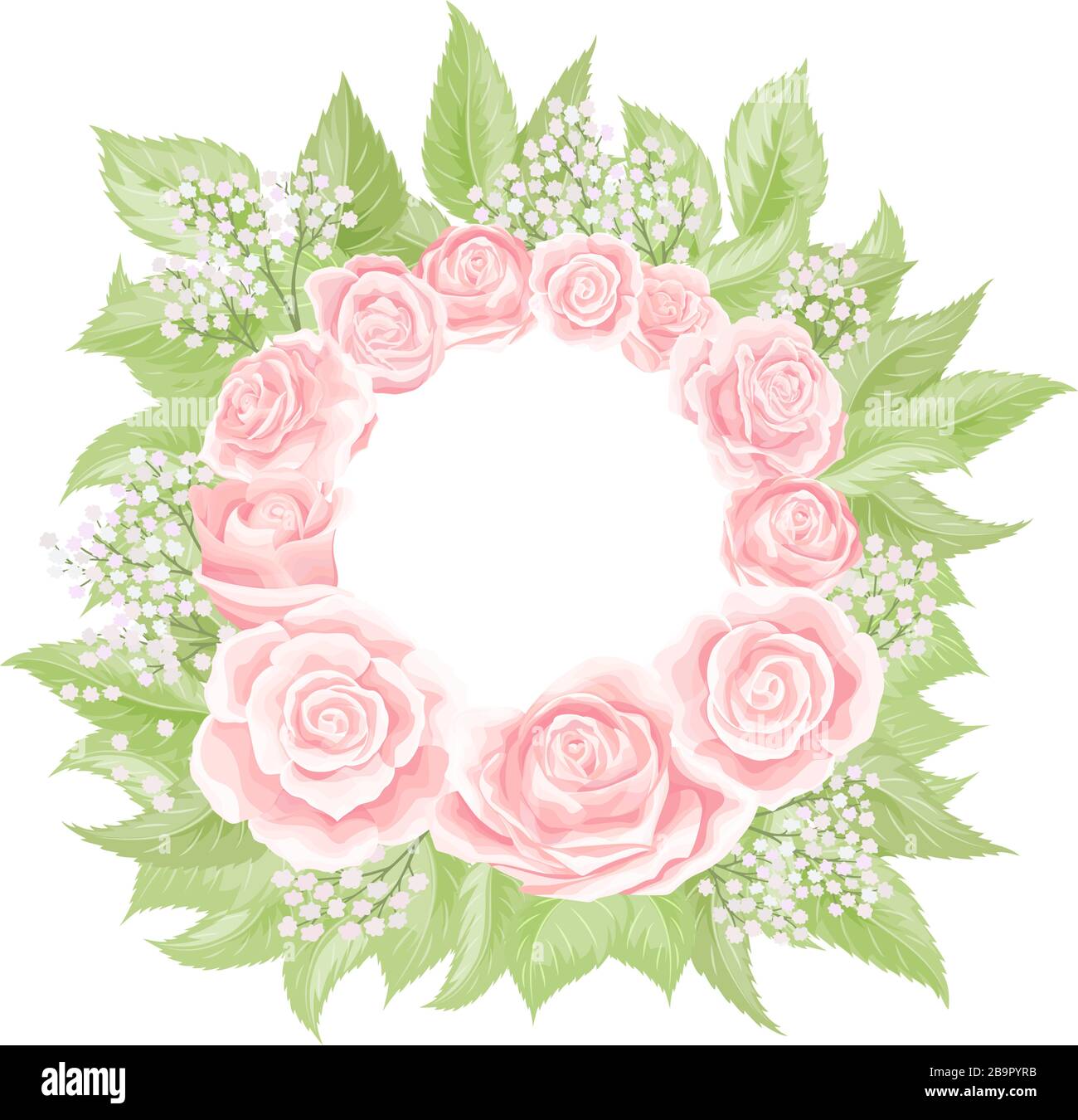 Rose frame vector drawing