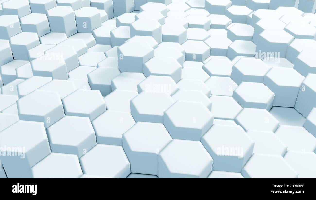 Abstract White Hexagonal Waving Surface Sci-Fi Background Stock Photo -  Alamy, image size:1300x821