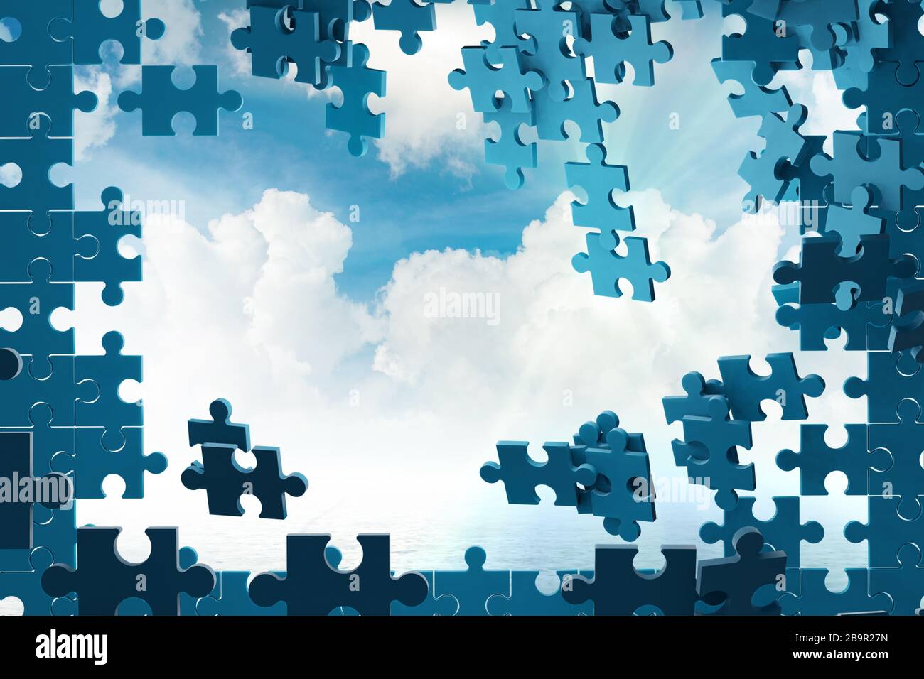 The jigsaw puzzle pieces - 3d rendering Stock Photo - Alamy