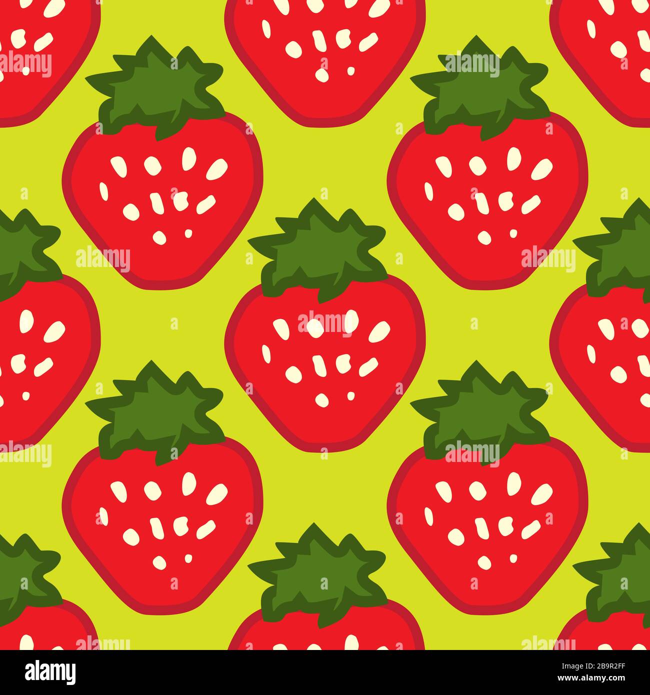 Abstract seamless red green strawberry background Stock Vector Image