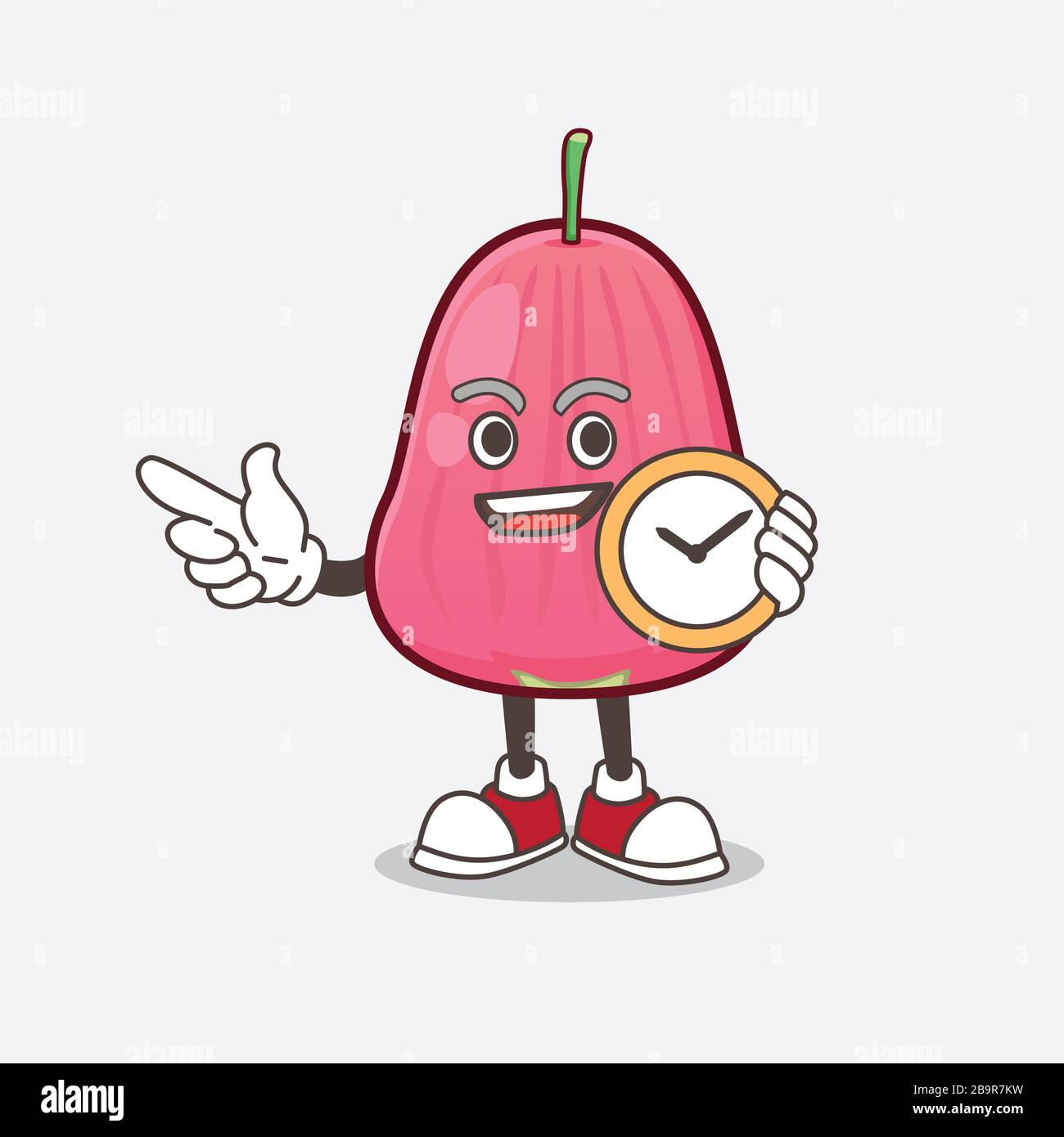 A picture of Java Apple cartoon mascot character holding a clock Stock ...