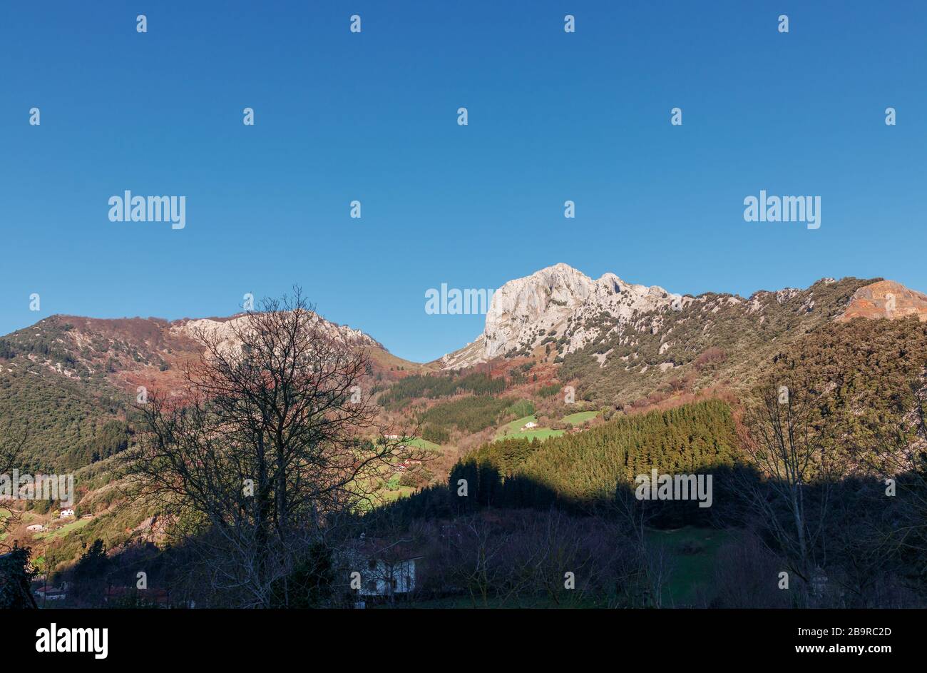 mountains peak in the basque country Stock Photo