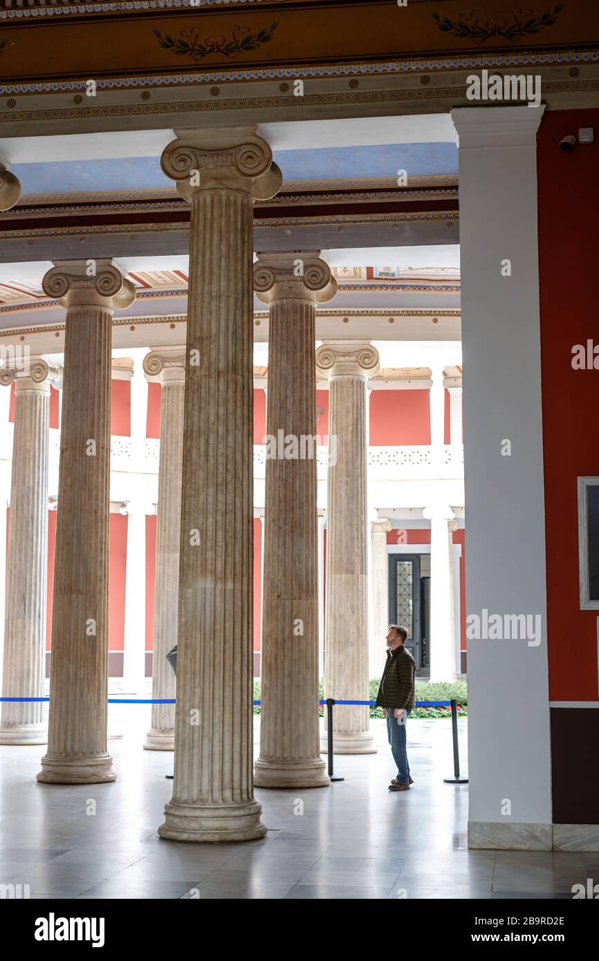 Athens, Greece February 14, 2020. Stately hall built in the 1880s for