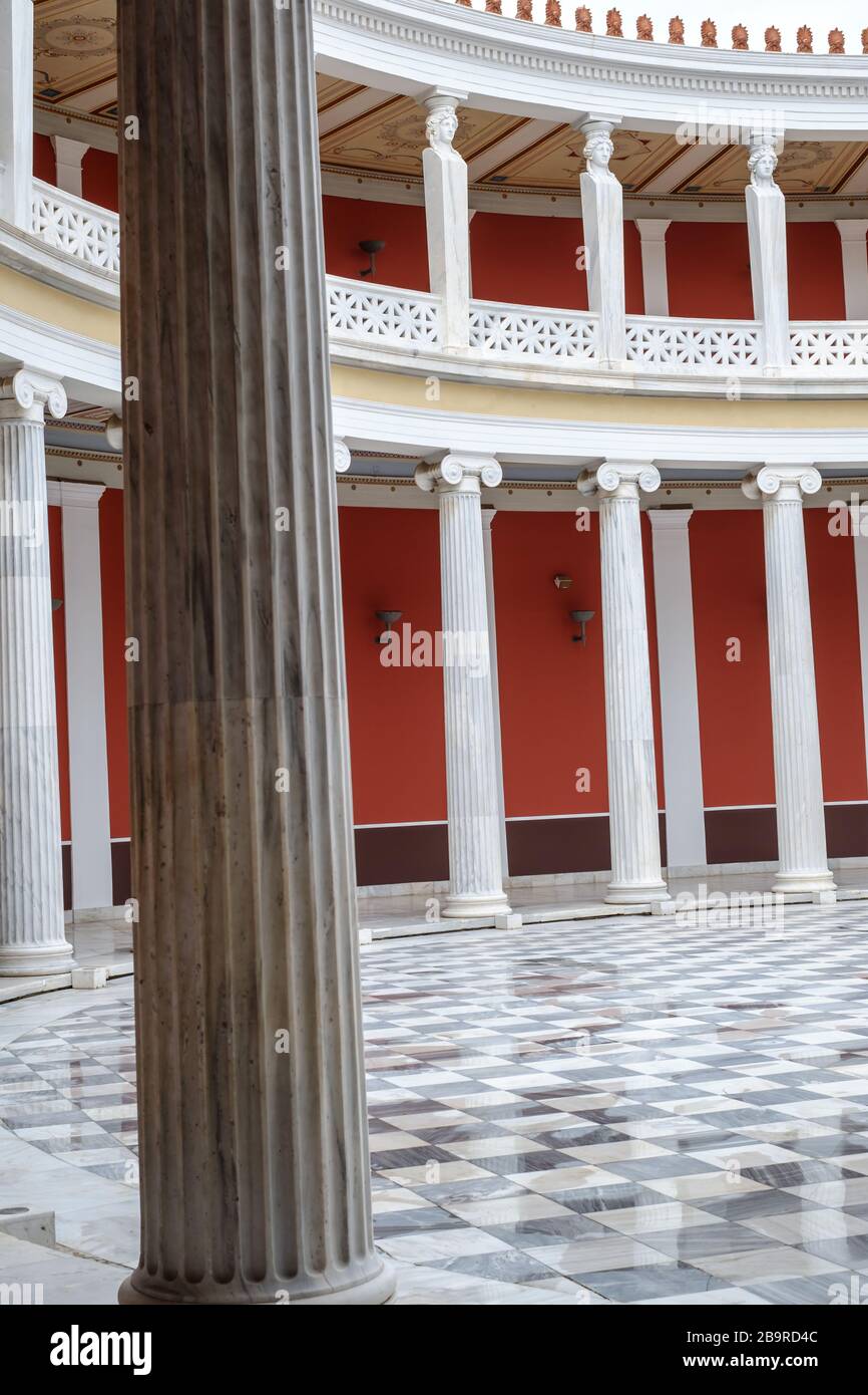 Athens, Greece February 14, 2020. Stately hall built in the 1880s for